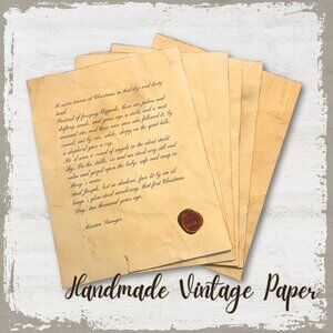 25 Sheets Handmade Vintage Blank Thick Paper l Grunge Old Texture Page